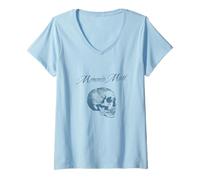 Women's Memento Mori Inspirational Latin Quote On Mortality V-Neck T-Shirt