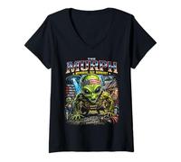Women's Memorial Day Hero Workout WOD Retro 80's Alien Lover Vintage V-Neck T-Shirt