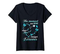 Womens Memorial The Moment Your Heart Stopped Mine Change Forever V-Neck T-Shirt