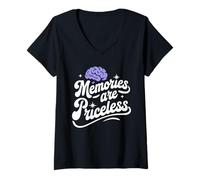 Womens Memories are Priceless Alzheimers Dementia Awareness V-Neck T-Shirt