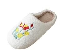 Women's Memory Foam Slippers Brushed Jersey Breathable House Shoes Fleece Two-Tone Lightweight Ladies' House Shoes Non-Slip Soft Comfy Slip on Home Shoe Plush Home Slipper Indoor/outdoor
