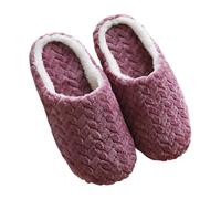 Womens Memory Foam Slippers Cozy Non-Slip Soft Women's Autumn and Winter Leisure Warm Splicing Slippers Ballerina Slippers Women (Purple, 44)