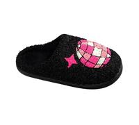Women's Memory Foam Slippers Cozy Winter Mule Slippers with Cosmic Embroidery Soft Fleece Lined Comfy Warm Shoes Comfort Casual Slip Ons for Indoor Outdoor (Black, 7)