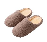 Womens Memory Foam Slippers Non-Slip Soft Fluzzy Men's and Women's Spring Autumn and Winter Warm and Quiet Soft Bottom Non Slip Silent Closed Toe Couple Cotton Slippers Womens Slippers (Coffee, 6)