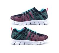 Womens Memory Foam Trainers Ladies Lightweight Trainers Size 4 Girls Trainer Size 6 Gym Trainer Casual Shoes Super Lightweight Comfort Shoes Sizes 3-8 Aqua/Fuchsia/Navy 7 UK