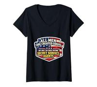 Women's Men are Equal Only The Finest Become Secret Service Agents V-Neck T-Shirt