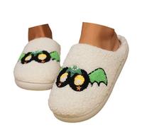 Womens Men Halloween Slipper Washable Guest Slippers Cotton Linen Comfortable Warm Cosy Slip On Sliders Non Slip Indoor Outdoor Home Shoes for Autumn Winter Hotel Casa Spa