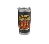 Womens Menopause Fun Flames Easily Distracted By Hot Flushes Stainless Steel Insulated Tumbler