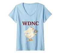 Womens Menopause WDNC Wedding Duck We Do Not Care V-Neck T-Shirt