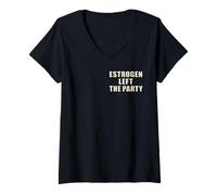 Womens Menopause Women Estrogen V-Neck T-Shirt