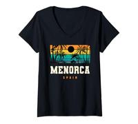 Women's Menorca Spain Beach Wear Mediterranean Island Paradise V-Neck T-Shirt