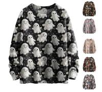 Womens Mens Adult Halloween Costumes Jumpers Crew Neck Womens Sweaters Halloween Printed Oversized Jumpers for Women UK
