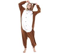 Women's Men's Adult Pajamas Unisex Animal Onesies Novelty Pyjamas Brown Squirrel Nightwear Halloween Homewear Cosplay Costume Loungewear Onepiece for Height 148-187CM