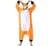 ULEEMARK Women's Men's Adult Pajamas Unisex Animal Onesies Novelty Pyjamas Fox Nightwear Halloween Homewear Cosplay Costume Loungewear OnePiece for Height 148-187CM