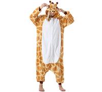 ULEEMARK Women's Men's Adult Pajamas Unisex Animal Onesies Novelty Pyjamas Giraffe Nightwear Halloween Homewear Cosplay Costume Loungewear OnePiece for Height 148-187CM