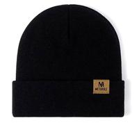 Women's Men's Beanie Hat Wooly Warm Winter Hat Knitted Cuffed Unisex Beany Hats for Men (UK, Alpha, M, L, Black)