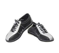 Women's Men's Classic Athletic Bowling Shoes Kids Professional Lightweight Left and Right Hands Bowling Trainer Sneakers Sliding Shoes, Silver, 7 Women/6 Men