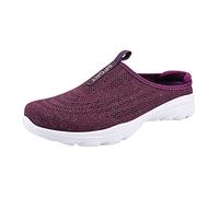 Women's Men's Clogs Mules Garden Shoes Women Trainers Fashion Pattern Mesh Breathable Flat Bottom Comfortable Non-Slip Casual Large Shoes Summer Shoes Slip-On Shoes Slippers, purple, 5 UK
