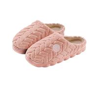 Women's Men's Cosy Warm Fuzzy House Slippers - Women's Men's Plush Slippers Comfortable Mules Slippers Warm Household Shoes Felt Slippers Plain Couples Slippers Plush Slippers, pink, 8 UK