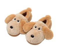 Women's Men's Dog Head Plush Fuzzy Slippers Cute Springer Spaniel Shape Anti-Skid Thick Sole House Fluffy Faux Fur Lined Shoes