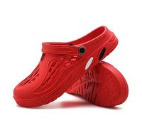 Womens Mens Garden Clogs, Outdoor Summer Anti slip Breathable Slippers, Mules Anti-Slip Water Shoes Breathable Sandals Outdoor Beach Shower Slippers(Size:43 EU,Color:Red)
