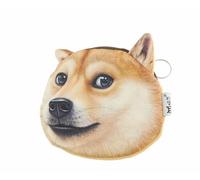 Womens Mens Girls Boys Cute Kids Teens Dog Puppy Doggy Animal Lovers Funny Christmas Birthday Gift Realistic Face Coin Change Money Makeup Zipper Holder Wallet Pouch Purse (Shiba Inu)