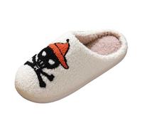 Women's Men's Halloween Slippers Casual House Slippers Soft Comfy Faux Shearling Slip On Sliders Warm Plush Bedroom Shoes for Autumn Winter Hotel Casa Spa
