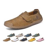 Women's Men's Handmade Leather Orthopedic Comfy Shoes Slip-on Loafers