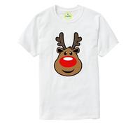 Women's Men's Kids Christmas red Nose Rudolph Xmas Gift Crew Neck t Shirt Top
