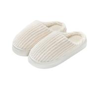 Women's Men's Plush Slippers - Herbests Slippers Girls Plain Comfortable Mules Slippers Warm Household Shoes Couples Slippers Fluffy and Cute Felt Slippers Plush Slippers, White, 6 UK