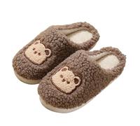 Women's Men's Plush Slippers - Men Women Couples Winter Home Indoor Slippers Non-Slip Mules House Slippers Cute Felt Slippers Couples Slippers Comfortable Plush Slippers, coffee, 6 UK