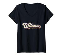 Womens Mens Retro Vintage Wilson Name Personalized V-Neck T-Shirt