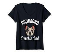 Womens Mens Richmond Frenchie Dad Shirt French Bulldog VA Dog Lover V-Neck T-Shirt