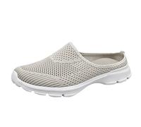 Womens Mens Slip-On Mules House Slippers Shoes Comfortable Casual Indoor Outdoor Slippers Clogs Non Slip Mule Clog Backless Shoes Breathable Loafers Comfort Garden Sandals Ladies Beach Sandals Beige
