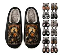 Women's Men's Slippers Funny Halloween Christmas Lined Slippers | Plush Cosy House Slippers Closed Mules Santa Claus Fluffy Cuddly House Slippers