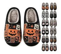 Women's Men's Slippers Funny Halloween Christmas Lined Slippers | Plush Cosy House Slippers Closed Mules Santa Claus Fluffy Cuddly House Slippers