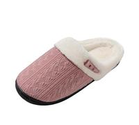 Womens Mens Slippers, Plush Light Weight and Comfortable Fluffy Slippers Ladies Slippers Size 7 UK Ladies Slip On Home Hotel Guest House Shoes Fashion Women's Slipper Womens (Pink,5)