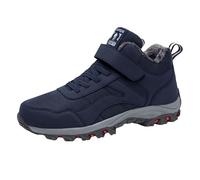 Womens Mens Snow Boots Waterproof Hiking Winter Sneaker Outdoor Mid Trekking Footwear Backpacking Mountaineering Shoes Lightweight Non-Slip Warm Antii-Slip Ankle Boots (H-Dark Blue, 8)