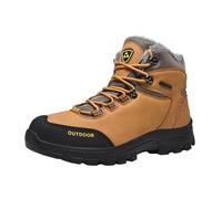Womens Mens Snow Boots Waterproof Hiking Winter Sneaker Outdoor Mid Trekking Footwear Backpacking Mountaineering Shoes Lightweight Non-Slip Warm Antii-Slip Ankle Boots (E-Brown, 8)