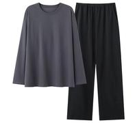 Womens Mens Thermal Underwear Set Long Johns Sleeved Top Ultra Soft Base Layer Tops & Bottoms Winter Thermal Tops Winter Warm Pyjamas Sets Loungewear Sleepwear Plus Size 8-22 Black
