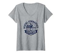 Womens Mental Gymnastics Champion Funny Gymnast V-Neck T-Shirt