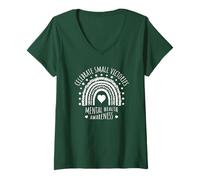 Womens Mental Health Awareness Celebrate Small Victories Design V-Neck T-Shirt