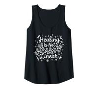 Womens Mental Health Awareness Floral Healing is Not Linear Tank Top