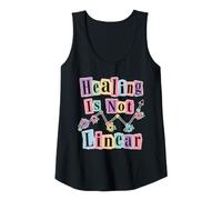 Womens Mental Health Awareness Floral Healing is Not Linear Tank Top