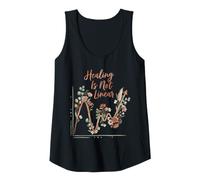 Womens Mental Health Awareness Floral Healing is Not Linear Tank Top