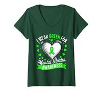 Womens Mental Health Awareness Month Mother's Day Father's day V-Neck T-Shirt