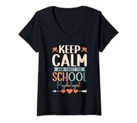 Women's Mental Health Counselor Keep Calm Trust School Psychologist V-Neck T-Shirt