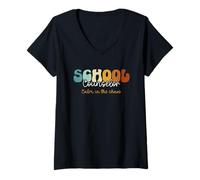 Womens Mental Health Matters Calm in the Chaos School Counselor V-Neck T-Shirt