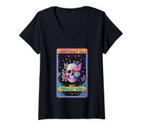 Womens Mentally Ill But Totally Chill Skull Butterfly V-Neck T-Shirt