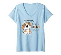 Womens Mentally, I'm Just a Frisbee Stuck on The Roof V-Neck T-Shirt